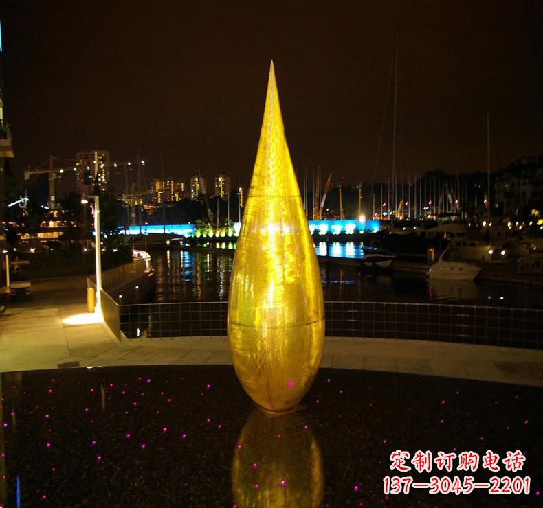 广西不锈钢水滴雕塑给环境带来美丽
