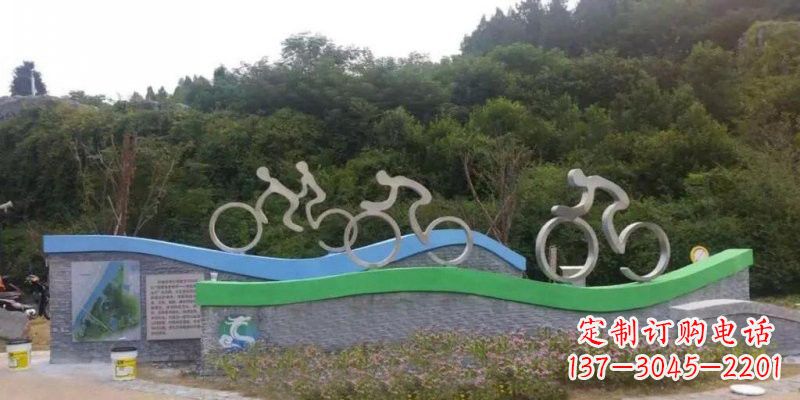 广西不锈钢自行车雕塑——给景区增添一抹绚烂