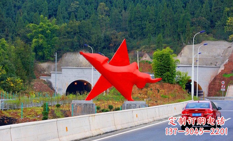 广西不锈钢五角星雕塑标志着和平与希望