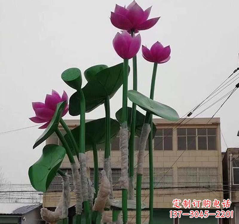 广西不锈钢荷花雕塑——精美绝伦