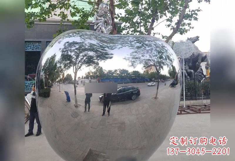 广西不锈钢苹果雕塑精美绝伦