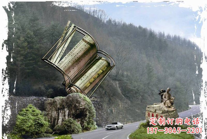广西神农本草经竹简雕塑——传承中华文化精髓
