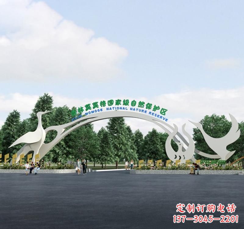广西不锈钢景区拱门雕塑精美绝伦