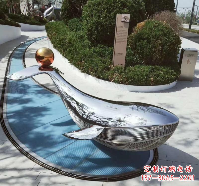 广西精美不锈钢海豚雕塑