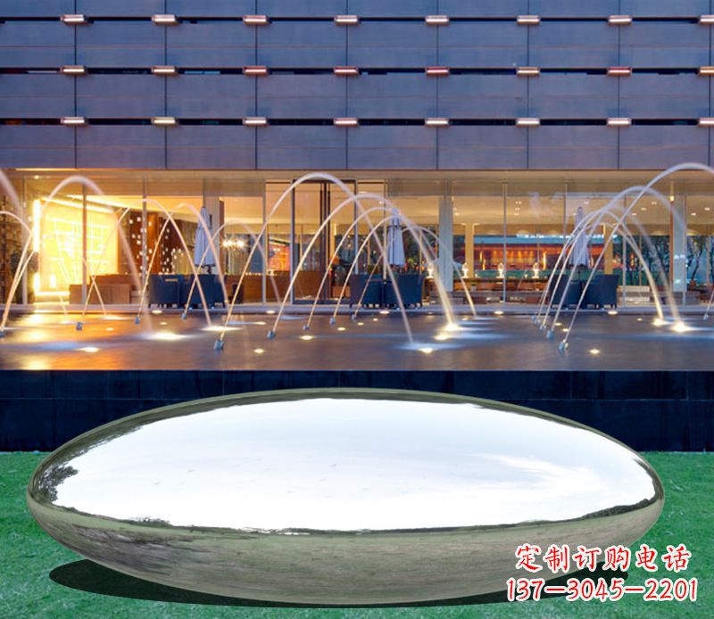 广西不锈钢镜面鹅卵石雕塑