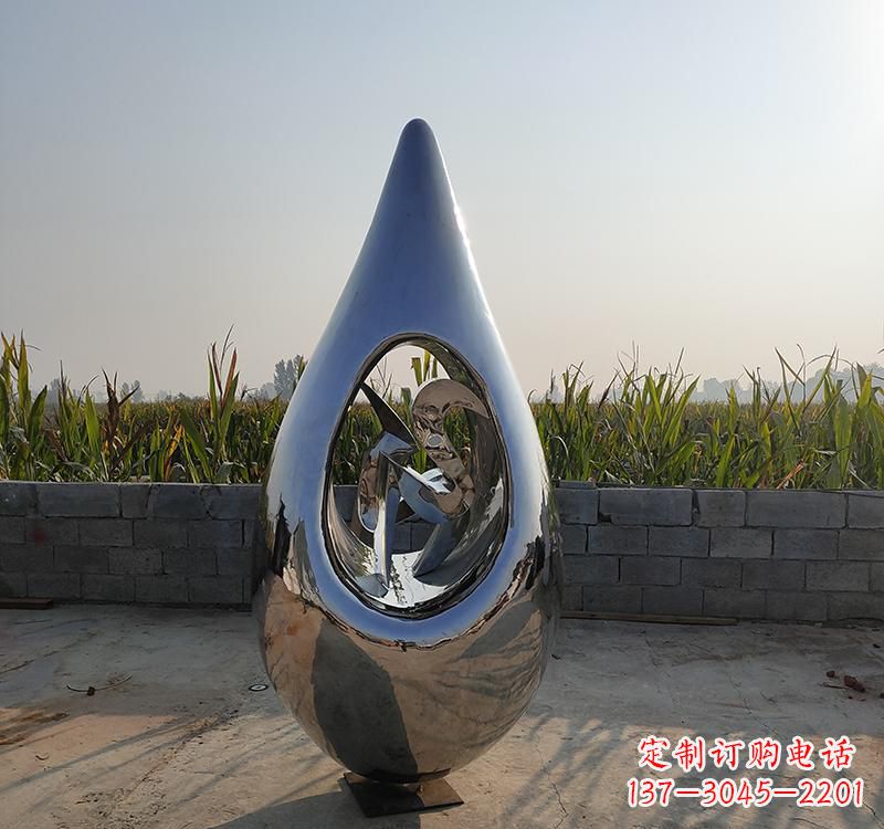 广西不锈钢水滴雕塑展现自然之美
