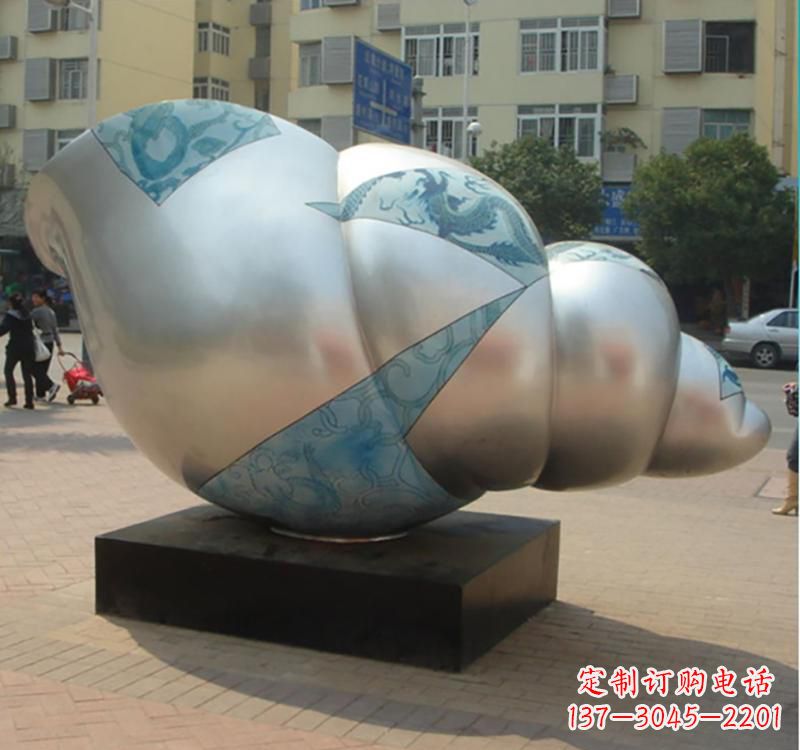 广西不锈钢海螺雕塑艺术的精美融合