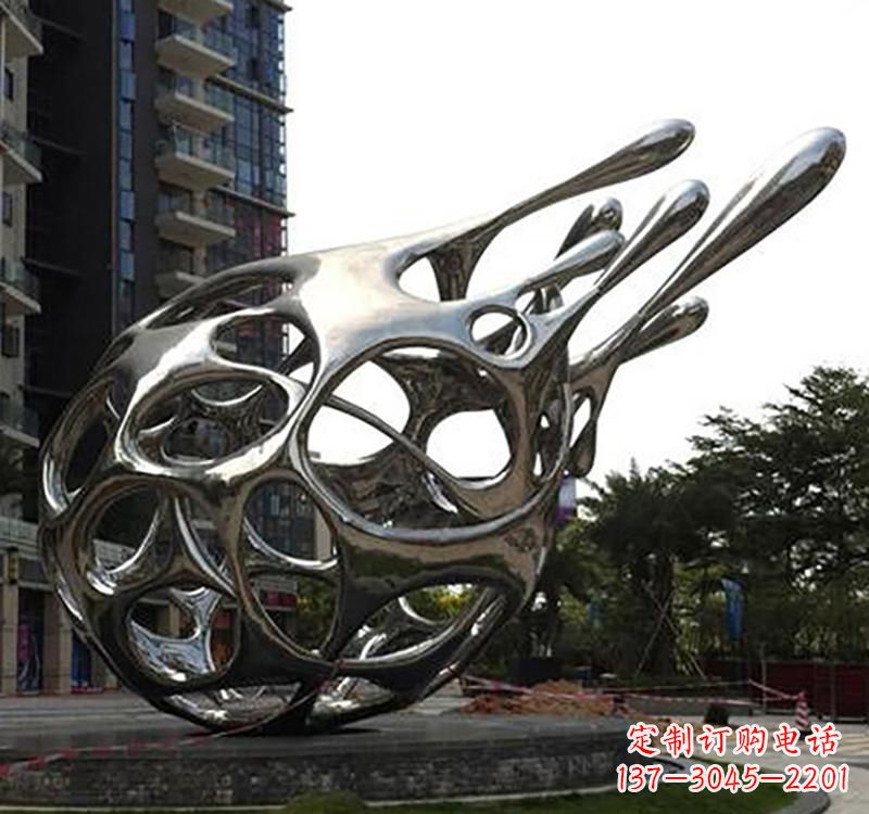 广西不锈钢镜面火龙果雕塑精致的艺术瑰宝