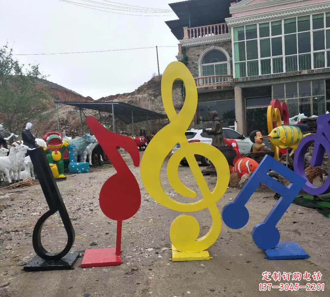 广西不锈钢烤漆音符雕塑