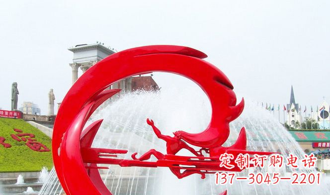 广西夸父的传奇不锈钢雕塑