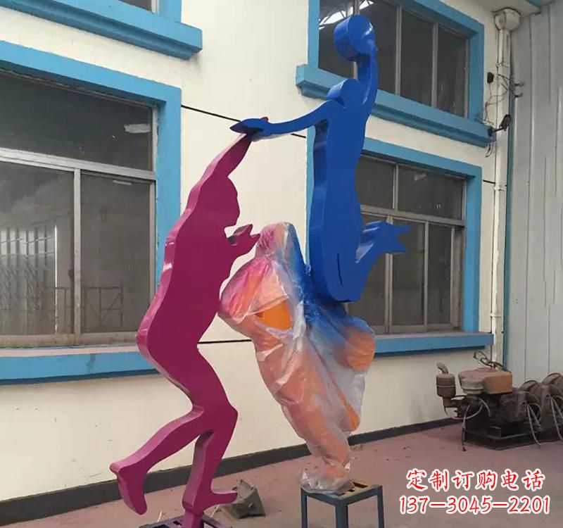 广西不锈钢篮球运动员雕塑纪念篮球运动传奇