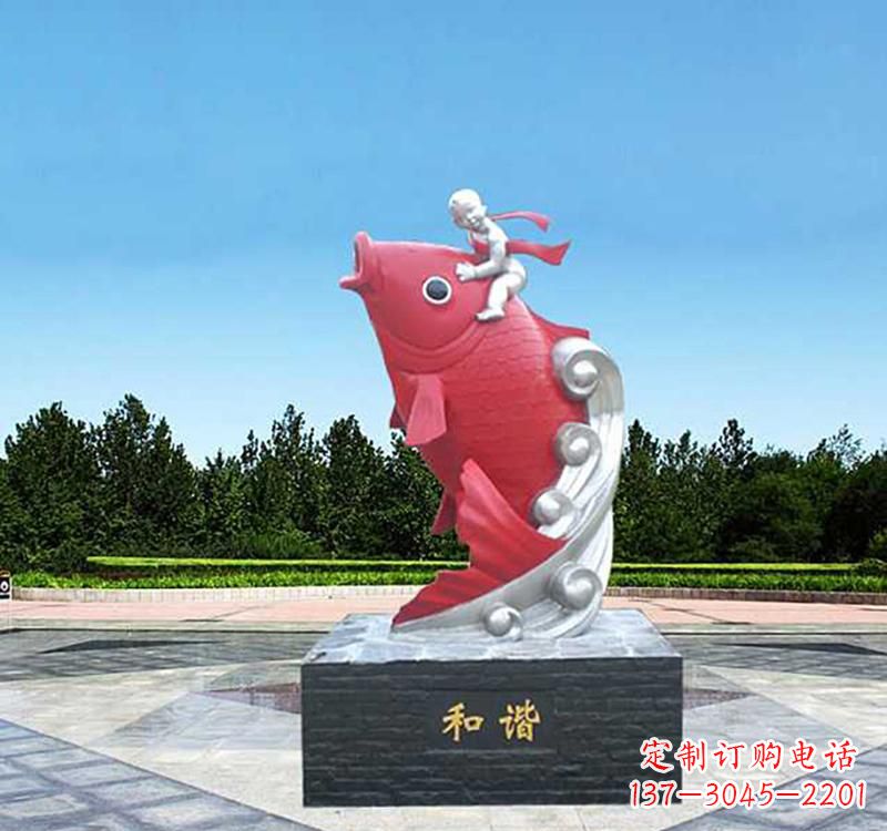 广西不锈钢鲤鱼雕塑精美绝伦