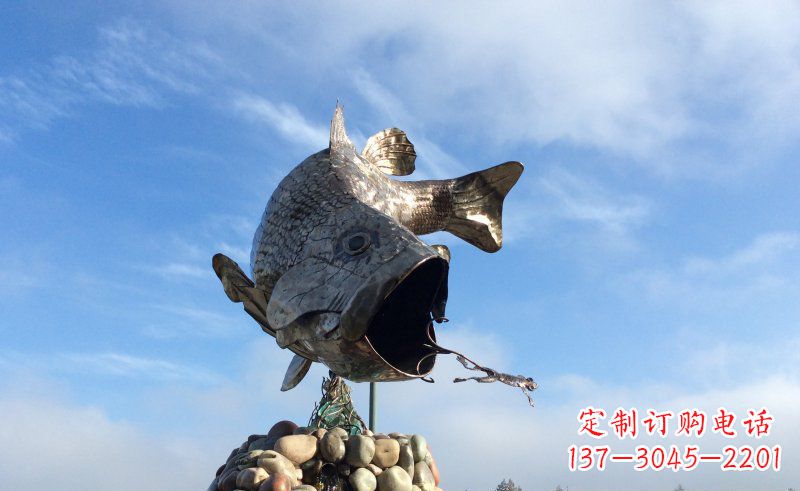 广西不锈钢鲤鱼雕塑传承中国传统文化