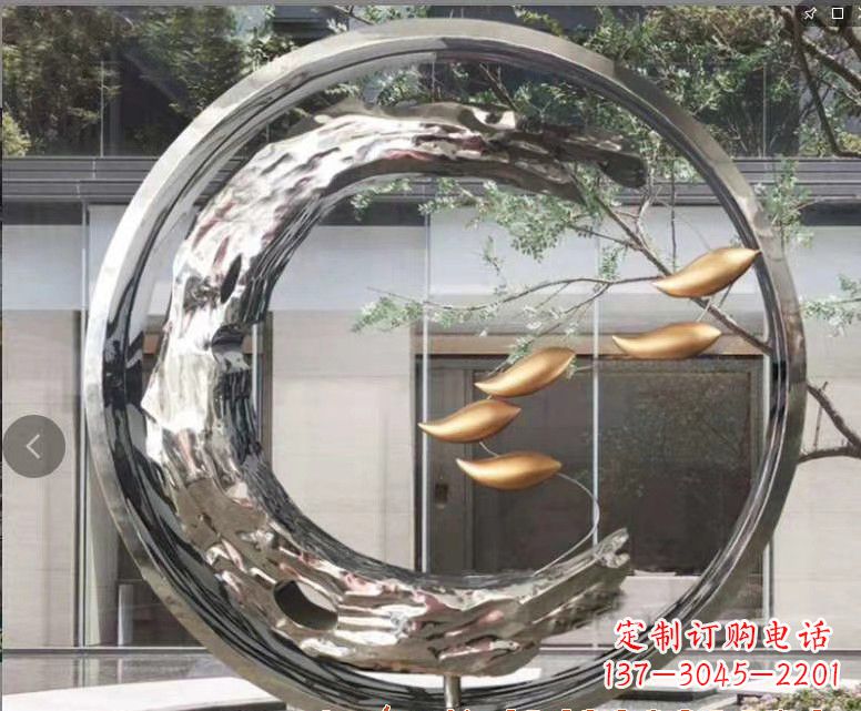 广西不锈钢鲤鱼跃龙门——一座精美的雕塑