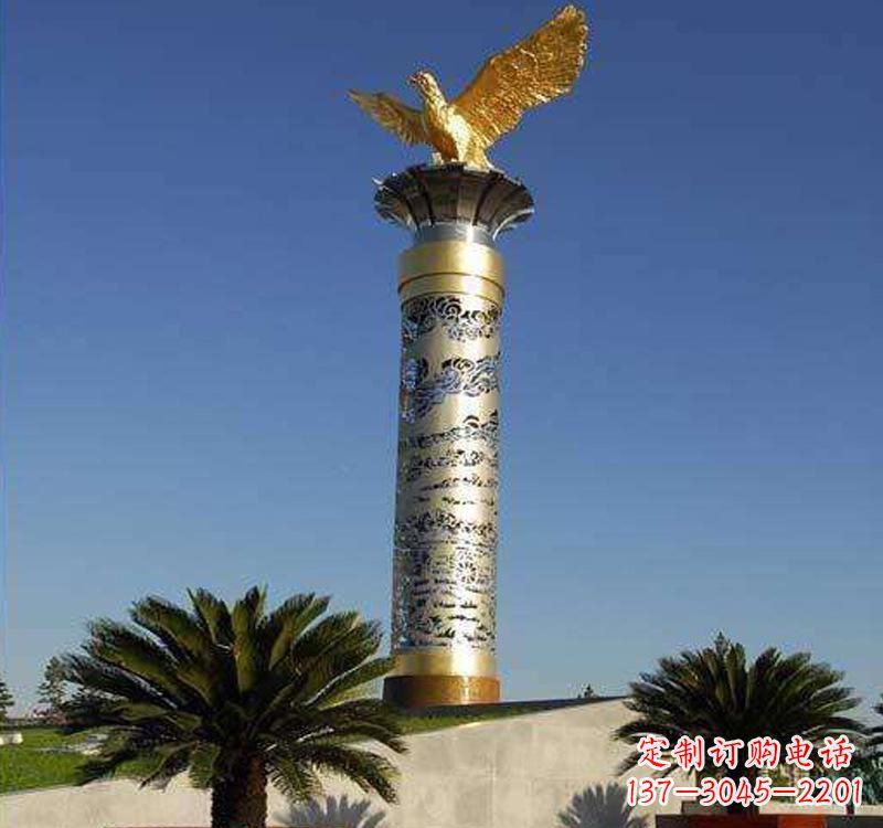 广西不锈钢龙柱雕塑把神秘的传统融入现代