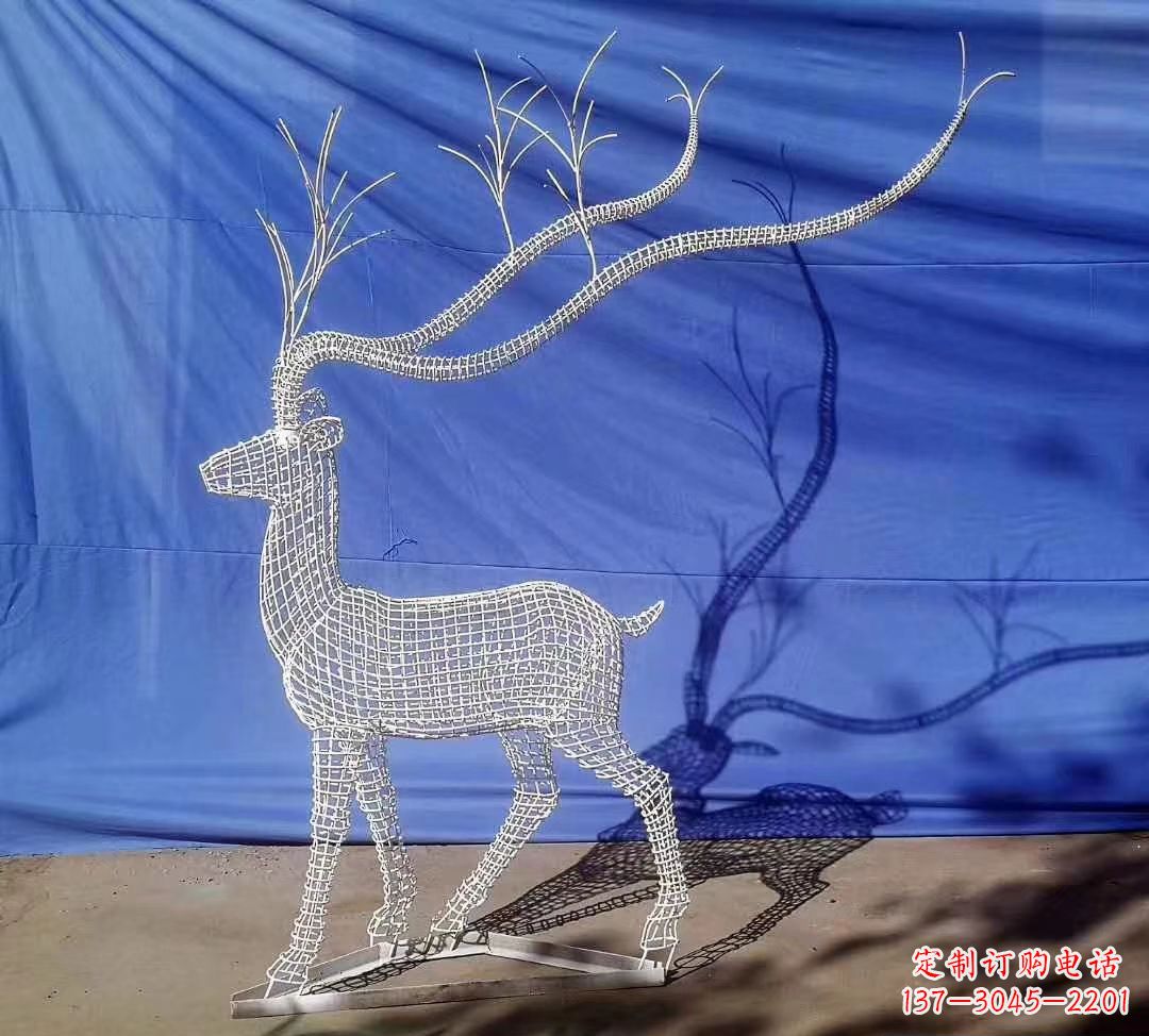 广西不锈钢麋鹿雕塑精美的景观装饰品