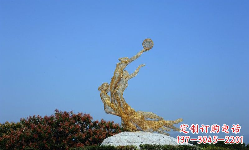 广西精致的不锈钢女排雕塑
