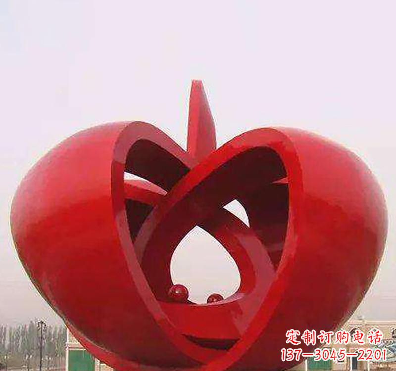 广西不锈钢镂空苹果雕塑精致美观的艺术品