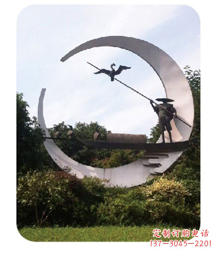 广西不锈钢鸬鹚雕塑