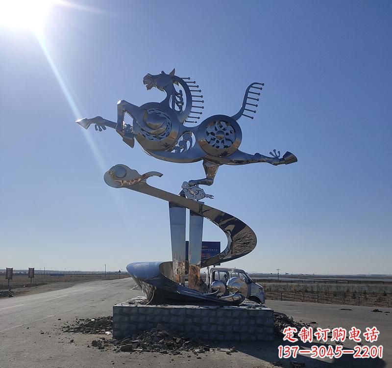 广西不锈钢马踏飞燕城市雕塑