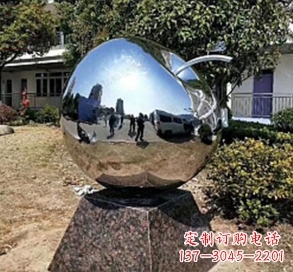 广西不锈钢蚂蚁滚苹果雕塑艺术与科技的完美结合