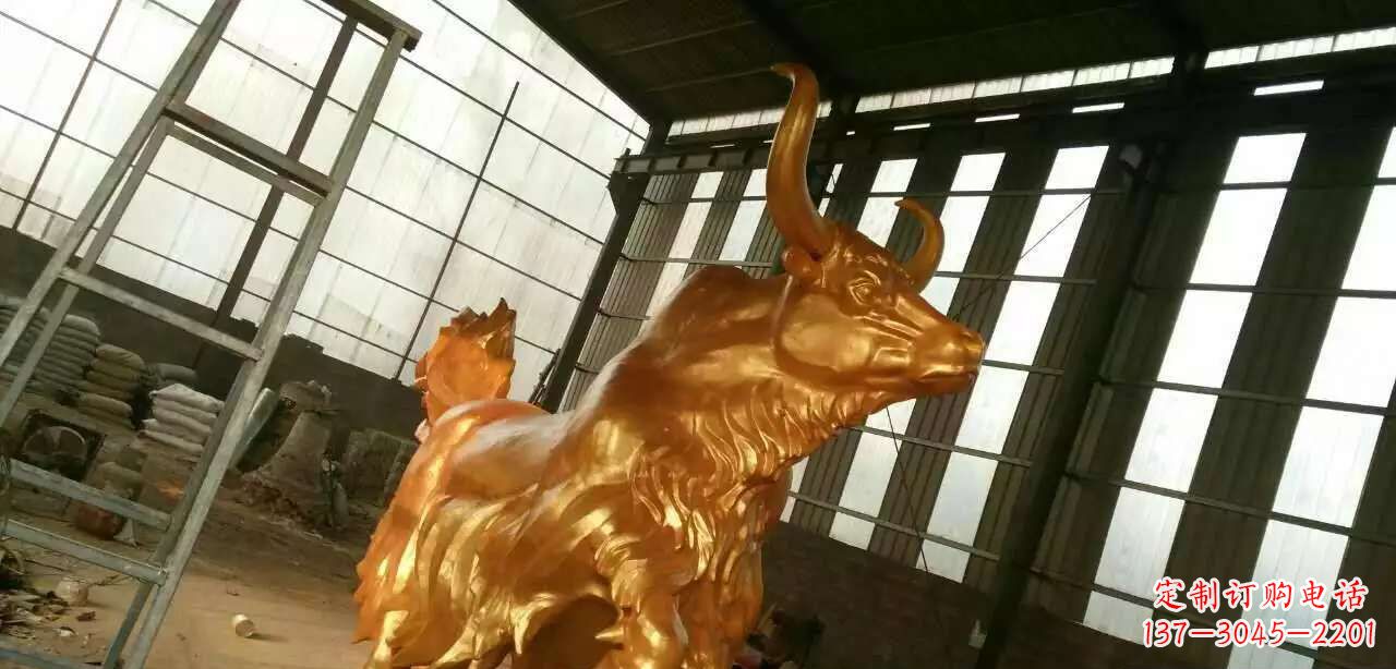 广西精美不锈钢牦牛钛金雕塑