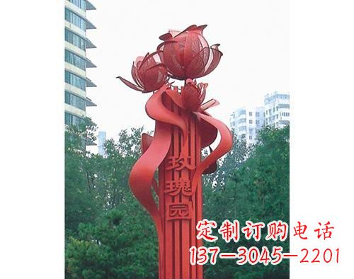 广西不锈钢玫瑰雕塑精美艺术之美