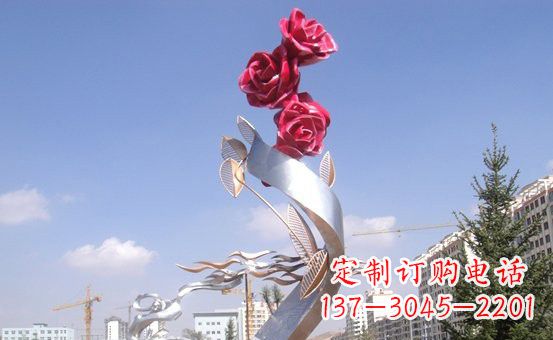 广西不锈钢玫瑰雕塑精致的艺术之美