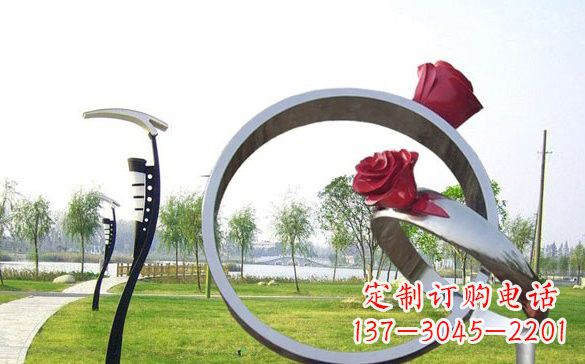 广西不锈钢玫瑰花戒指精致雕塑之美