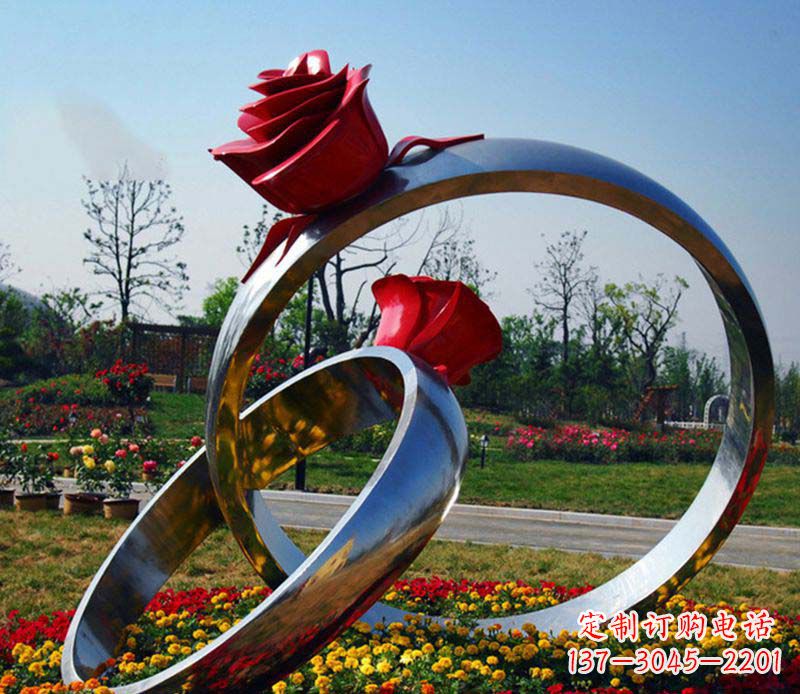 广西不锈钢玫瑰戒指精美的艺术品