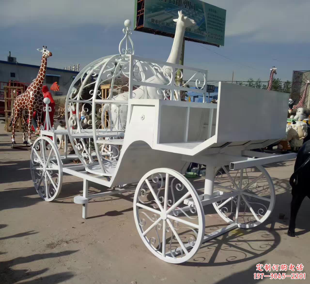 广西不锈钢欧式马车雕塑精美的艺术品