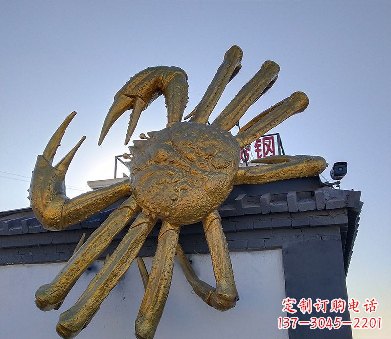 广西不锈钢螃蟹雕塑精美而又经久不衰