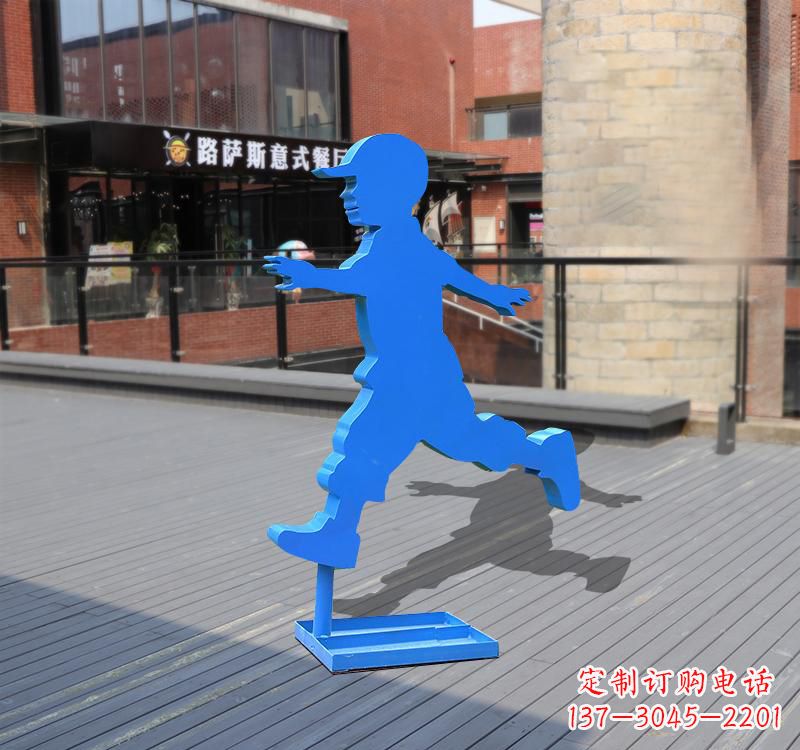 广西儿童雕塑不锈钢跑步儿童雕塑
