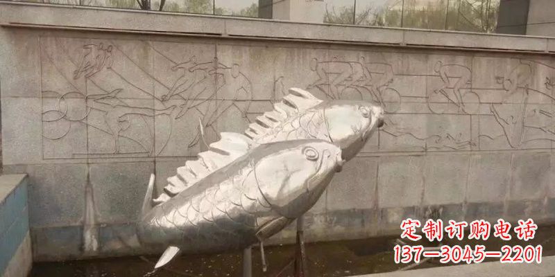 广西不锈钢鲤鱼雕塑精美的艺术品