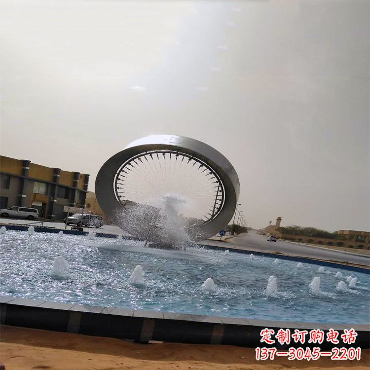 广西精美不锈钢喷泉雕塑,增添环形绿景魅力