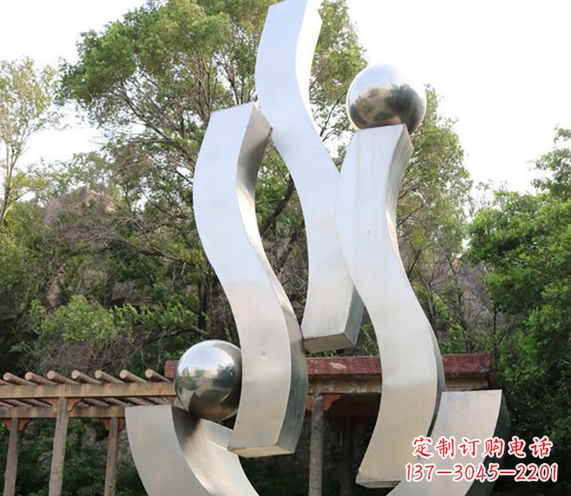广西景观雕塑现代不锈钢飘带