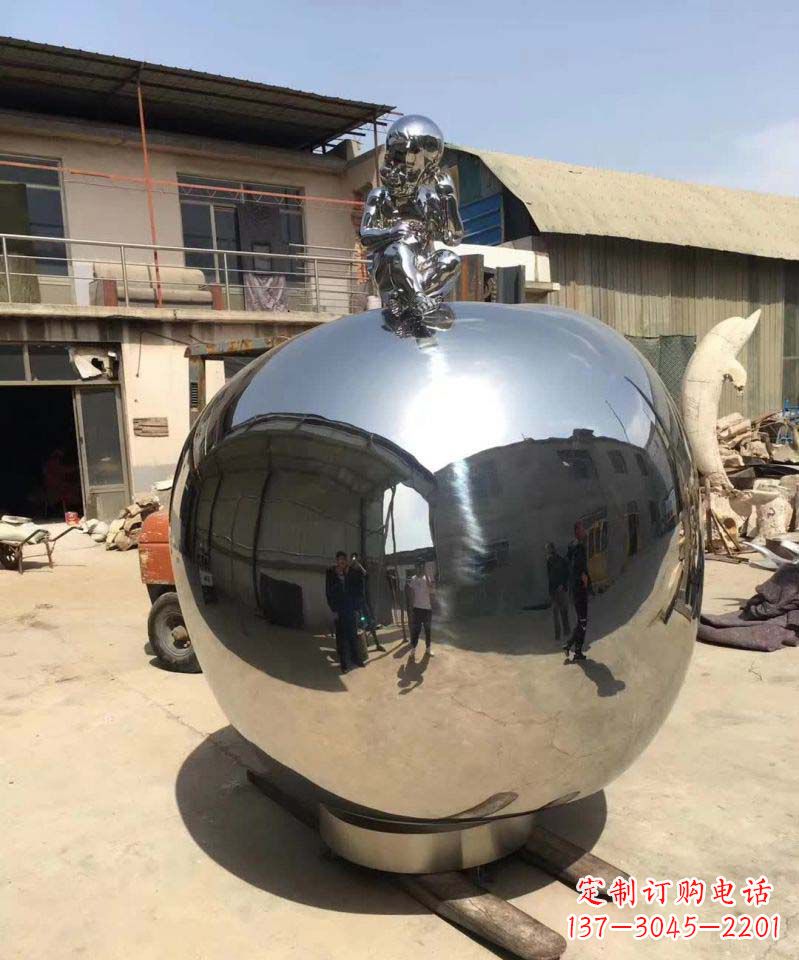 广西精美不锈钢苹果雕塑