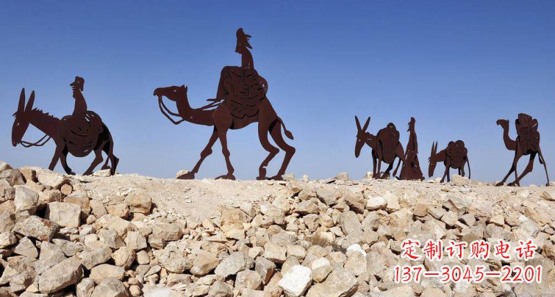 广西不锈钢骆驼雕塑传承古代传统