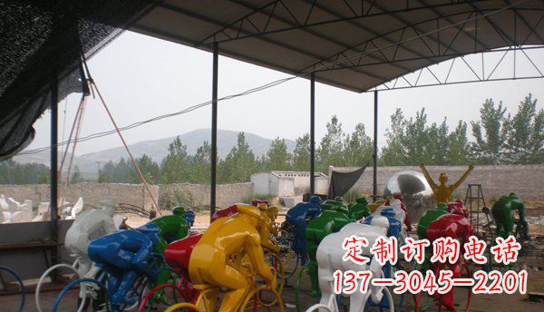 广西不锈钢骑自行车雕塑象征运动的艺术