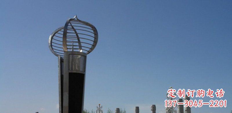 广西不锈钢火炬形雕塑熠熠生辉