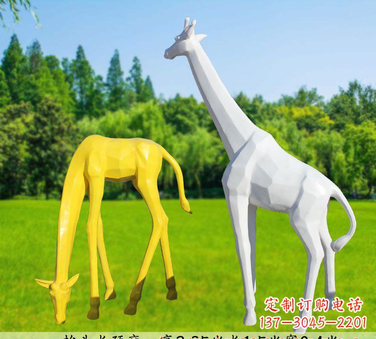 广西不锈钢长颈鹿雕塑完美结合美丽与耐久
