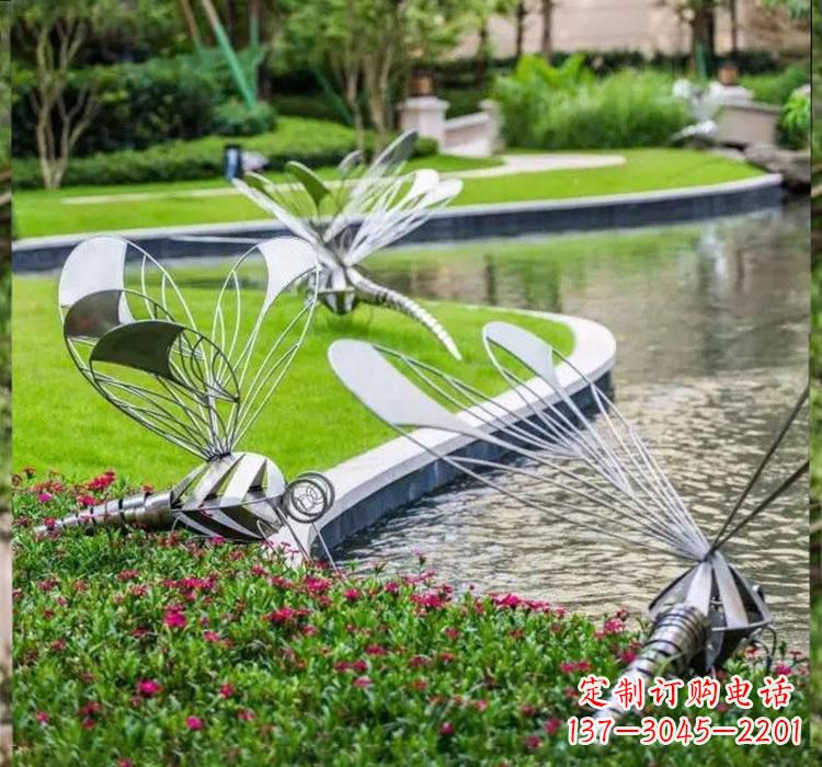 广西不锈钢蜻蜓一件完美的动物雕塑