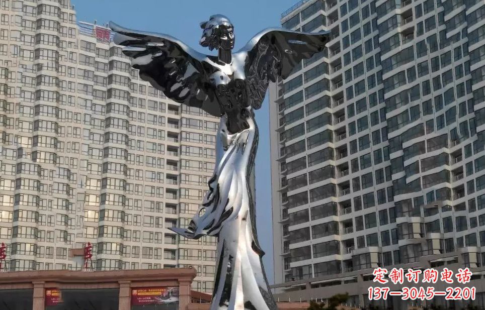 广西不锈钢天使雕塑传递着美丽与希望