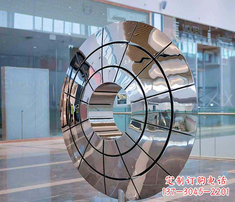 广西不锈钢圆环雕塑——精美的艺术精品