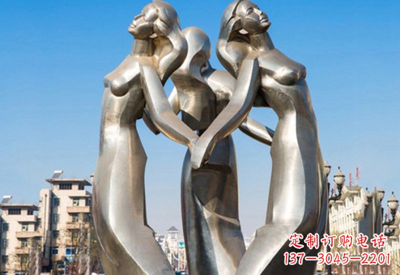 广西不锈钢女孩雕塑