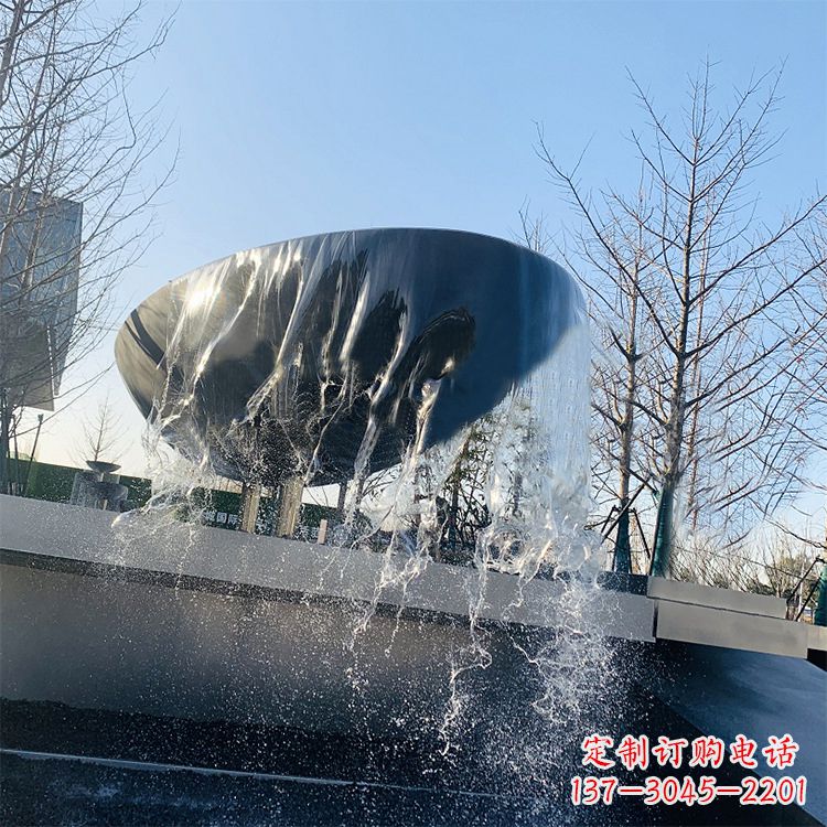 广西不锈钢水钵瀑布喷泉雕塑艺术与美感的完美结合