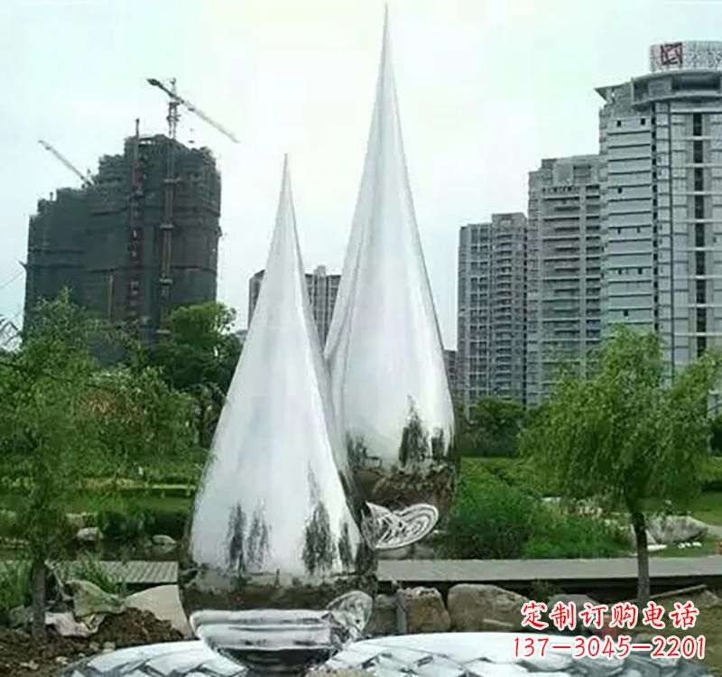 广西不锈钢水滴拱门雕塑