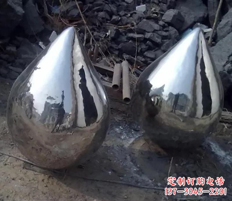 广西不锈钢水滴雕塑美丽绽放