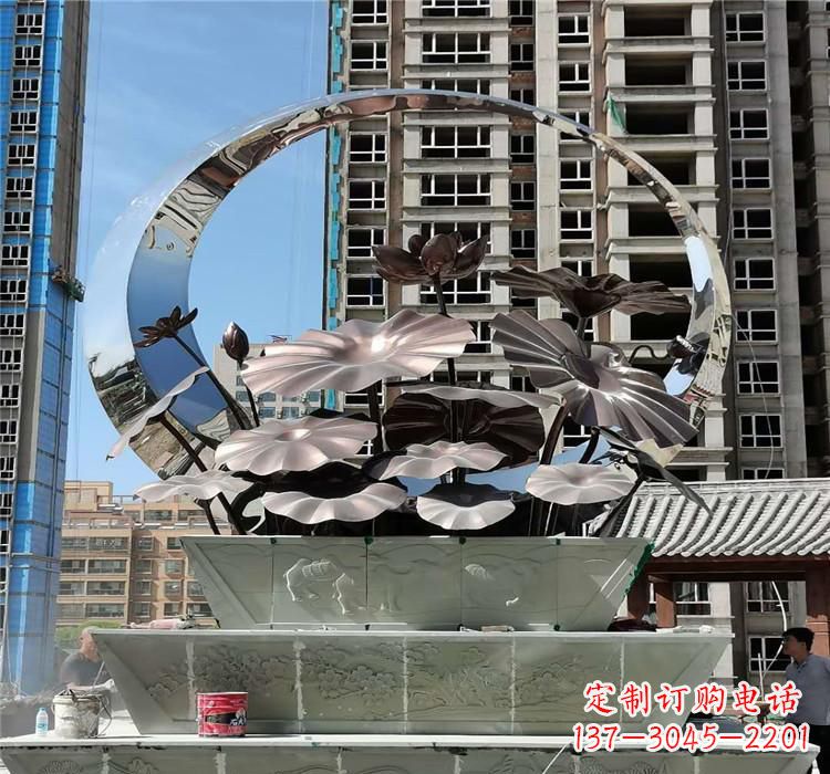 广西不锈钢荷花雕塑把宁静的自然融入城市