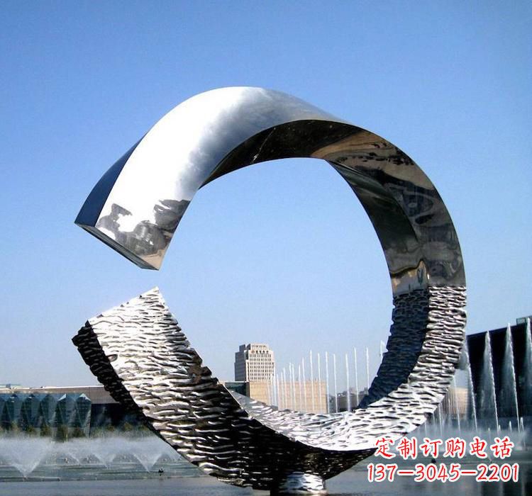 广西不锈钢水景圆环雕塑艺术与美的结合